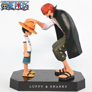 ตุ๊กตาฟิกเกอร์ One Piece Shanks Luffy Touching the Head Scene Version ขนาด 18 ซม. สําหรับตกแต่ง