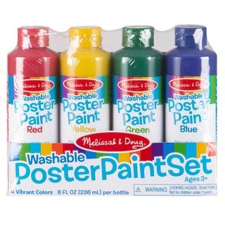 Artwork WASHABLE POSTERPAINT SET MELISSA&amp;DOUG 4-COLOR Stationary equipment Home use งานศิลปะ สีโปสเตอร์แบบขวด ล้างออกได้