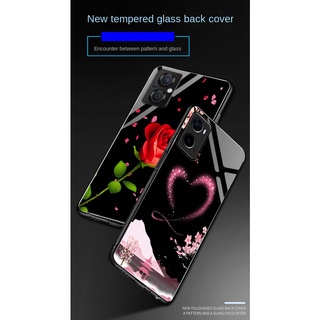 Yjd เคส OPPO Reno8 Z 5G Reno 7Z Love Rose กระจกนิรภัย กันกระแทก เคสโทรศัพท์