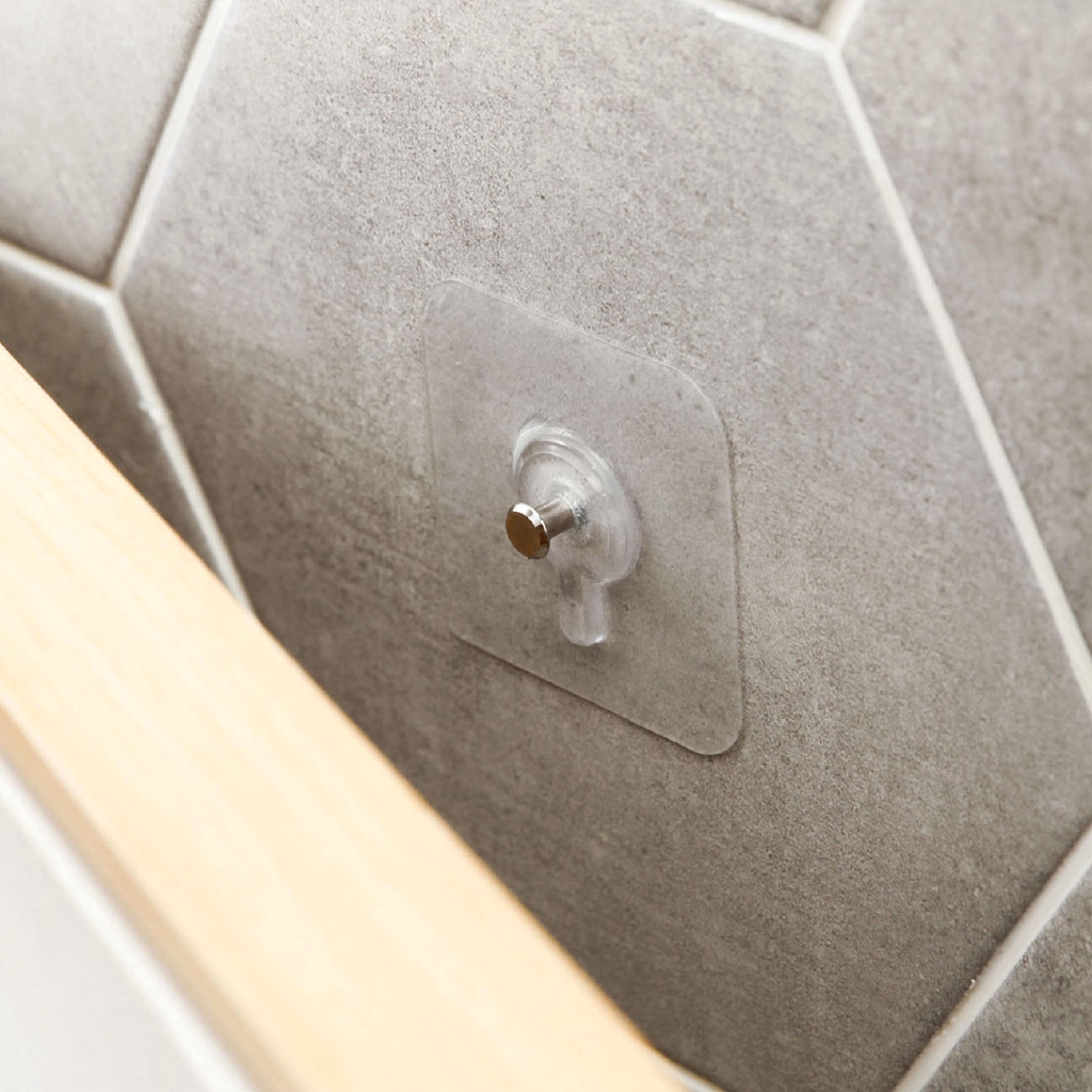 JUJIAJIA ไม่มีการเจาะกรอบรูปกาวในตัวตะขอแขวนผนังตะขอสำหรับภาพวาดโปสเตอร์นาฬิกา ตะขอแขวนติดผนัง  แฟ้บ1บาทส่งฟรี - รูปที่ 3