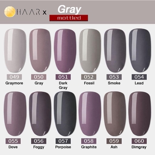 เซ็ต ยาทาเล็บ เจล 12 ขวด Gel Nail Polish Set HAAR x Mottled Gray Tone โทน เกร สี เทา จัดจำหน่ายโดย HAAR Distributed b...