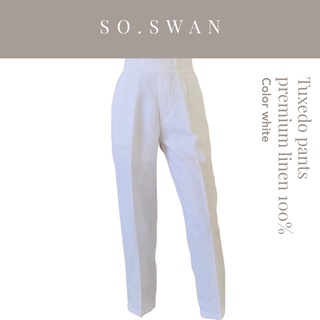 Cropped pants tuxedo linen