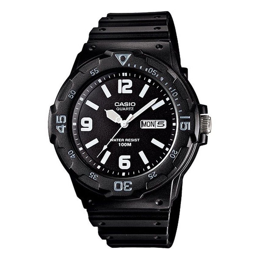 Casio Standard นาฬิกาข้อมือผู้ชาย สายเรซิ่น สีดำ รุ่น MRW-200HMRW-200H-1B2MRW-200H-1B2VDF