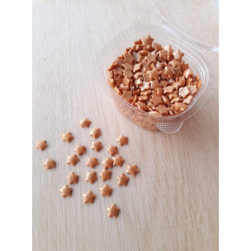 เกล็ดน้ำตาลแต่งขนม ดาวสีทอง Gold star sprinkle cake topper น้ำตาลโรยหน้าเค้ก