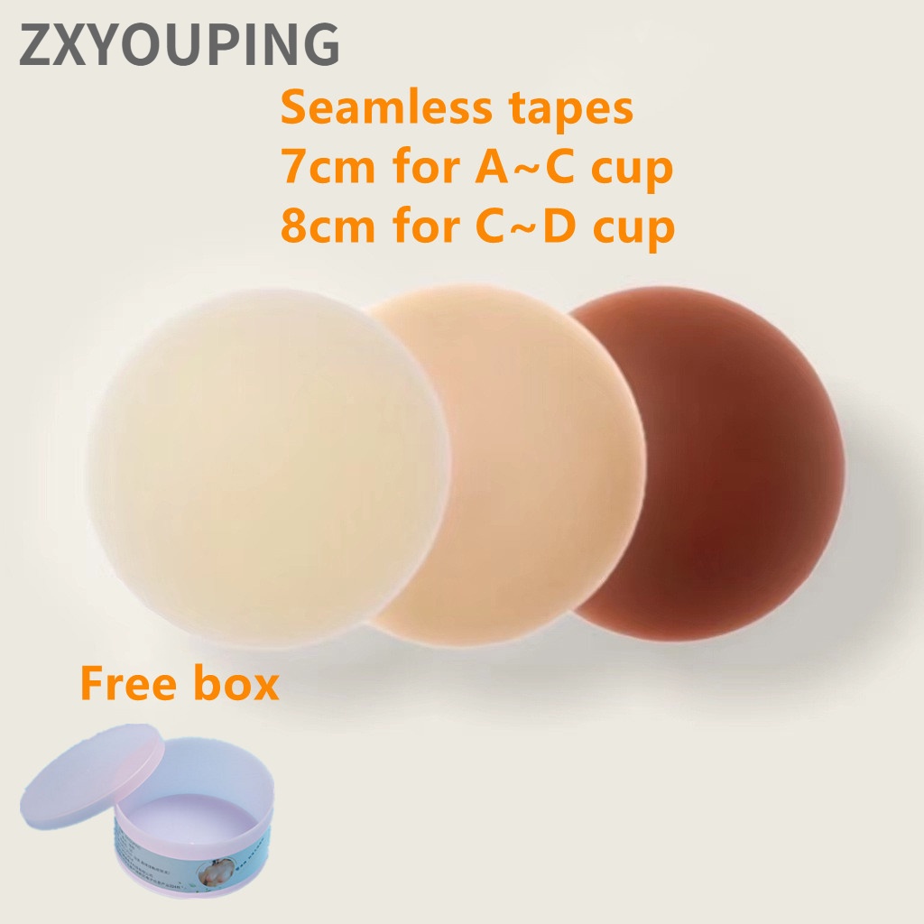 Zxyouping 6 ชิ้น / 3 คู่ แผ่นซิลิโคนปิดหัวนม กันน้ํา เทปแปะหัวนม ล้างทําความสะอาดได้ แผ่นบรากาวซิลิโคน ถ้วย เทปปิดหัวนม