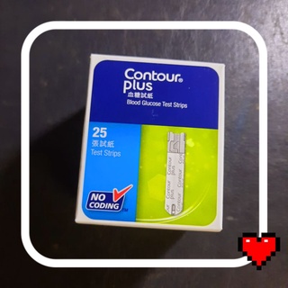 แผ่นเทสน้ำตาลcontour plus one 25 ชิ้น contour plus one strip 8208