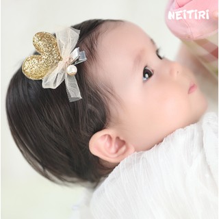 กิ๊บเด็กรูปหัวใจผูกโบว์ เซ็ต 2 ชิ้น Angel Neitiri