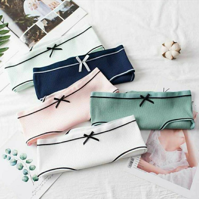 Katun นําเข้าคุณภาพ!! Jb SEXY WOMENS UNDERWEAR WITH RIBBON MOTIF, IMPORTED KOREAN FASHION COTTON MAT