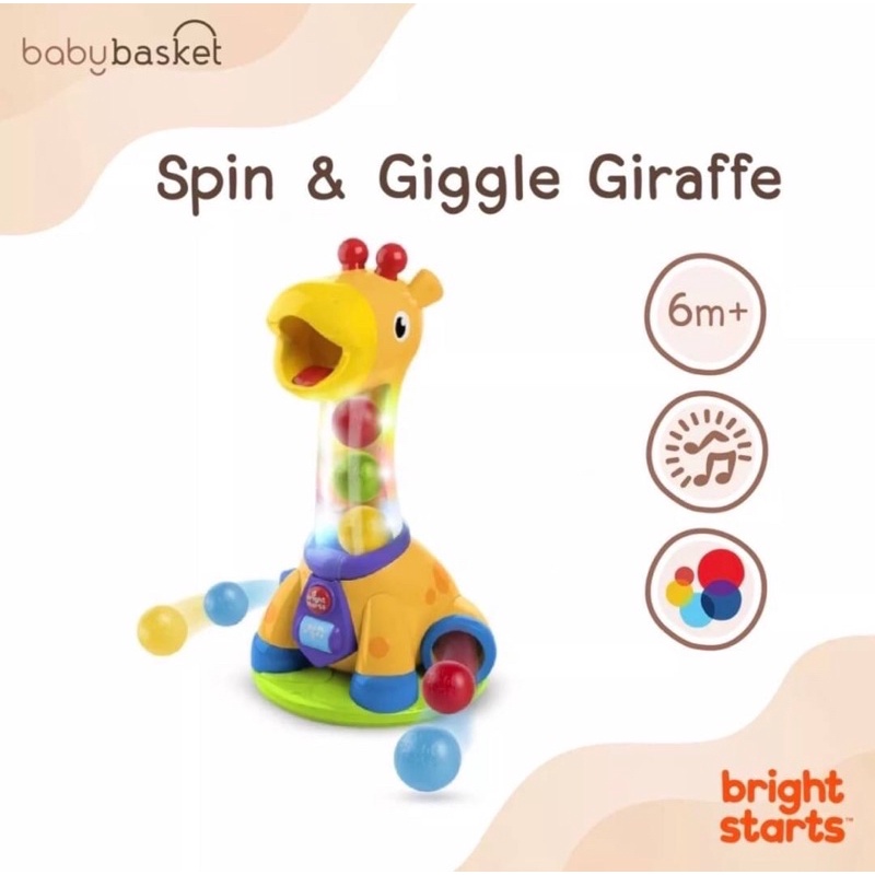 🇺🇸 Bright Starts Spin &amp; Giggle Giraffe ยีราฟหยอดบอล