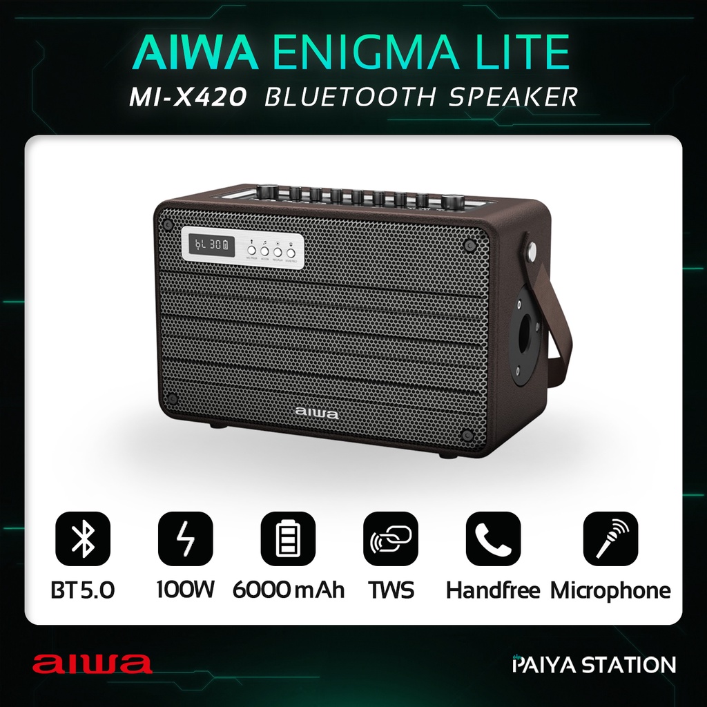 Aiwa MI-X420 Engima Lite Bluetooth Speaker พร้อมไมค์ไรสายในชุด