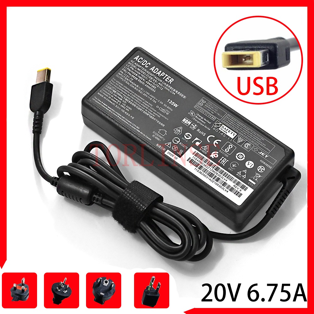 20V 6.75A 135W laptop charger for Lenovo Legion Y520-15IKBA Y520-15IKBM Y520-15IKBN Y530-15ICH Y7000