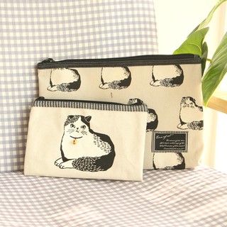 Lulugift Assam &amp; Gray Kusuguru Shippo 2 in 1 Clutch Bag กระเป๋าคลัทช์ 2 in 1 - Beige สีเบจ