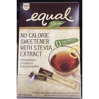 อิควลนำตาลจากหญาหวาน2กX100 EqualSweetenerStevia2gX100