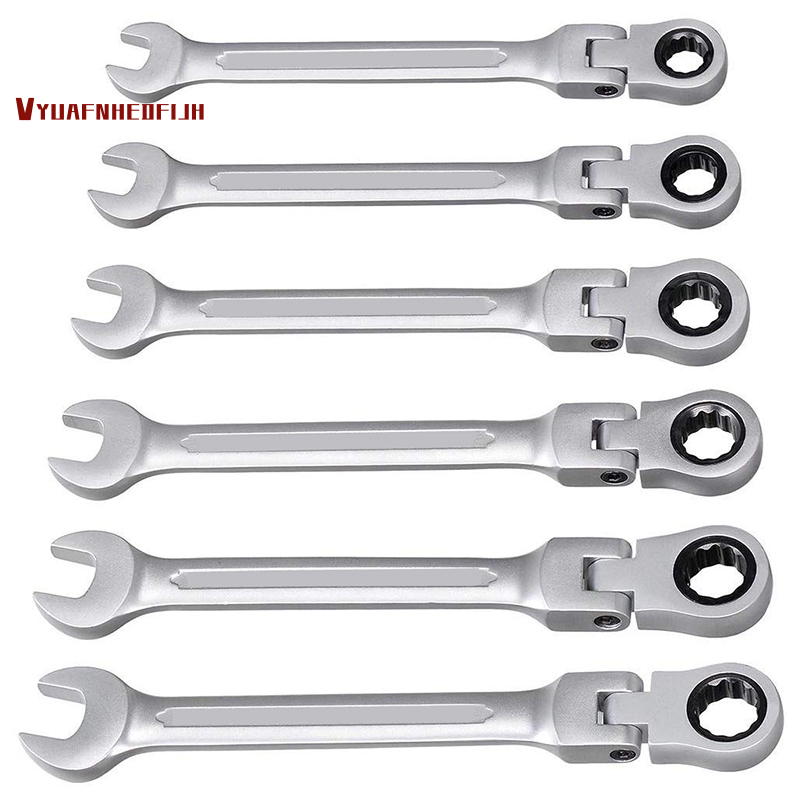 6Pcs Flexible Combination Wrench Set Ratchet Wrench Torque Keys