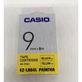 (KTS)เทปพิมพ์อักษร 9 มม. พื้นสีเหลือง Casio XR-9YW1