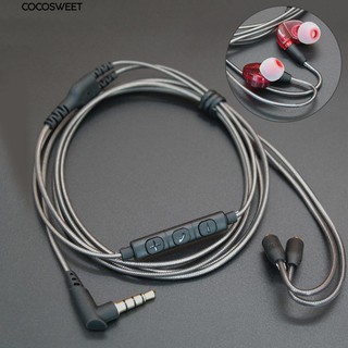 Shure SE215 SE315 SE535 MMCX สายเคเบิลหูฟัง พร้อมไมโครโฟน ควบคุมระดับเสียง