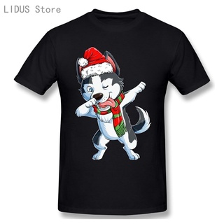 ใหม่ เสื้อยืดลําลอง แขนสั้น คอกลม พิมพ์ลาย Dabbing Siberian Husky Santa Christmas แฟชั่นสําหรับผู้ชาย ผู้หญิง 2022