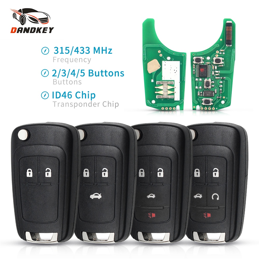 สัญญาณกันขโมยรถยนต์ Fit สําหรับ Chevrolet Malibu Cruze Aveo Spark Sail 2/3/4 ปุ่ม 433MHz ประตูล็อค ID46 ชิป