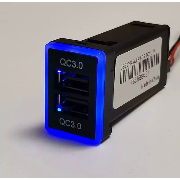 ตกแต่งบ้าน USB 3.0 Fast Charger สำหรับรถรุ่น Toyota  Vios/Yaris/Altis/Camry/Fortuner/Revo/Chr/Innova/Alphard/Avanza ส่งด่วน สั่งเลย