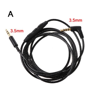 1.5m Braid 3.5mm to 2.5mm 3.5mm Jack Audio AUX Cable Cord With Mic Volume Control