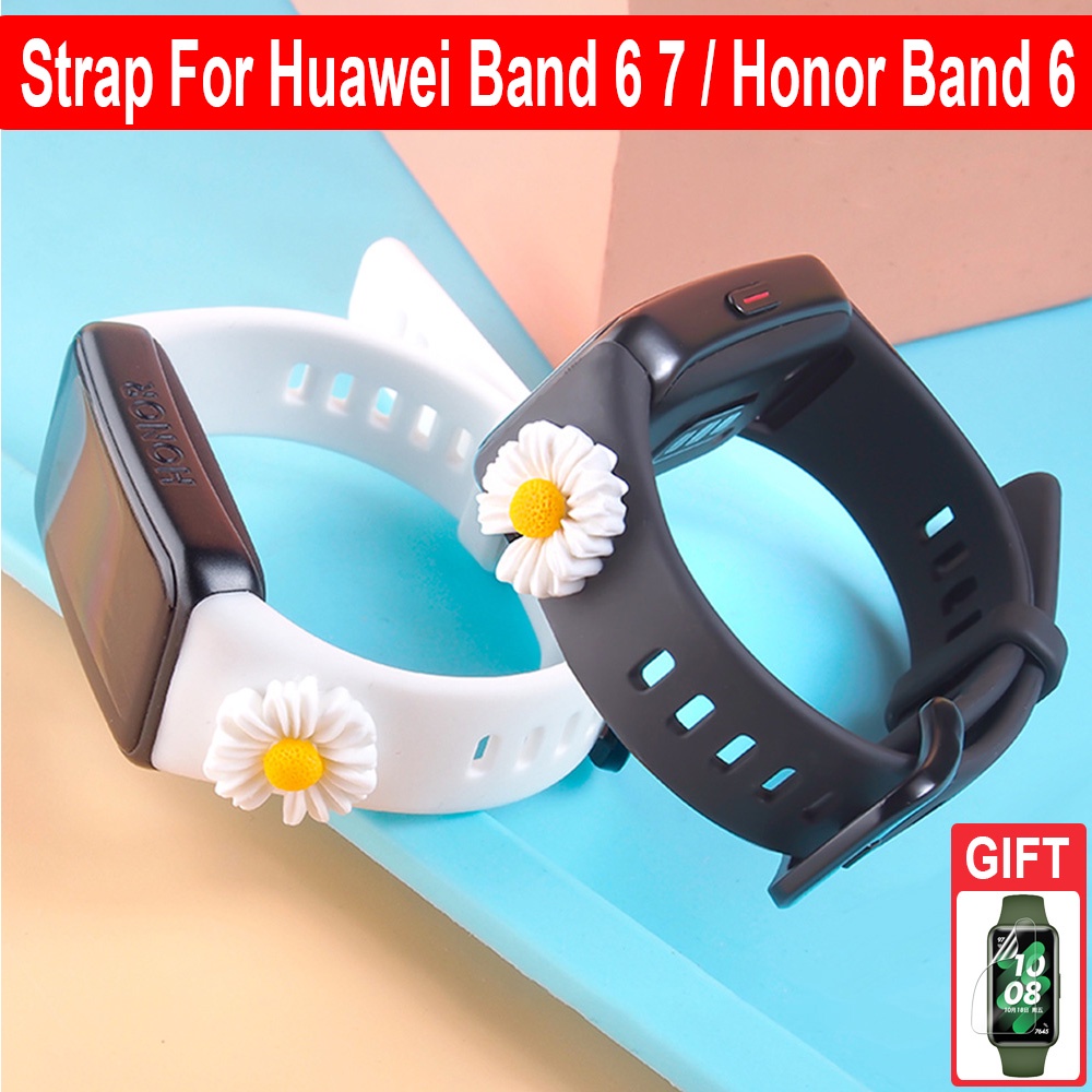 สายนาฬิกาข้อมือซิลิโคน น่ารัก แบบเปลี่ยน สําหรับ Huawei Band 6 7 Honor Band 6