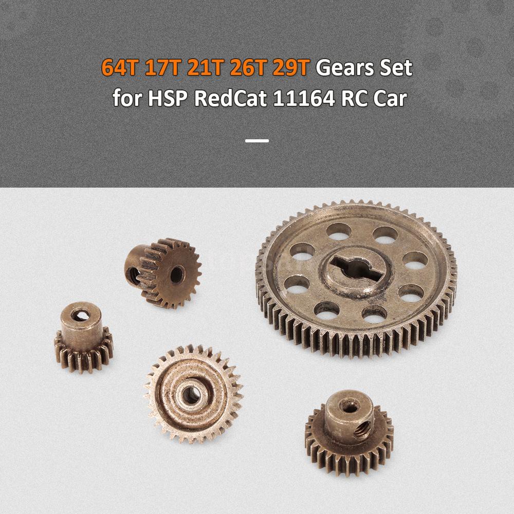 Differential Main Metal Spur Gear 64T 17T 21T 26T 29T Motor Gear RC Part Spur Differential Metal Main Gear Fit for HSP Brontosaurus 1/10 Truck 94111 