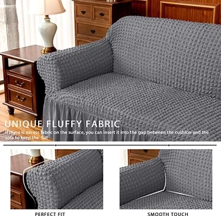 🔥พร้อมส่ง🔥ผ้าคลุมโซฟา1/2/3/4 ที่นั่ง Seersucker Sofa Cover ปลอกหุ้มโซฟาสไตล์กระโปรง ตัวป้องกันโซฟา Sofa Cover