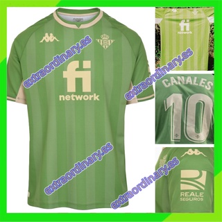 เสื้อกีฬาแขนสั้น ลายทีม Real Betis สีเขียว ไซซ์ S-XXL 2022