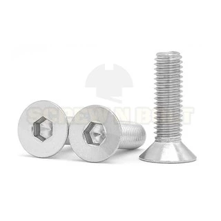 น็อต สกรู หัวจม เตเปอร์ สแตนเลส 304 เกลียวมิล หยาบ M4 /Flat Head Hexagon Socket Machine Screw SUS304