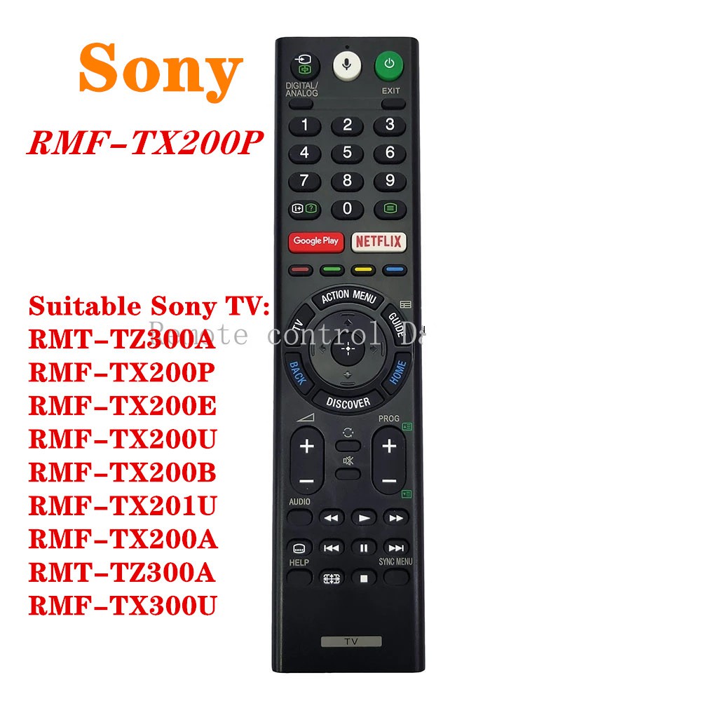 Sony RMF-TX200P รีโมตคอนโทรล สําหรับ sony tv RMT-TZ300A RMF-TX200P RMF-TX200E RMF-TX200U RMF-TX200B RMF-TX200P พร้อมบลูทูธเสียง หรือ 4K BRAVIA Android tv สําหรับทีวี sony RMF-TX300P RMF-TX500E RMF-TX600E