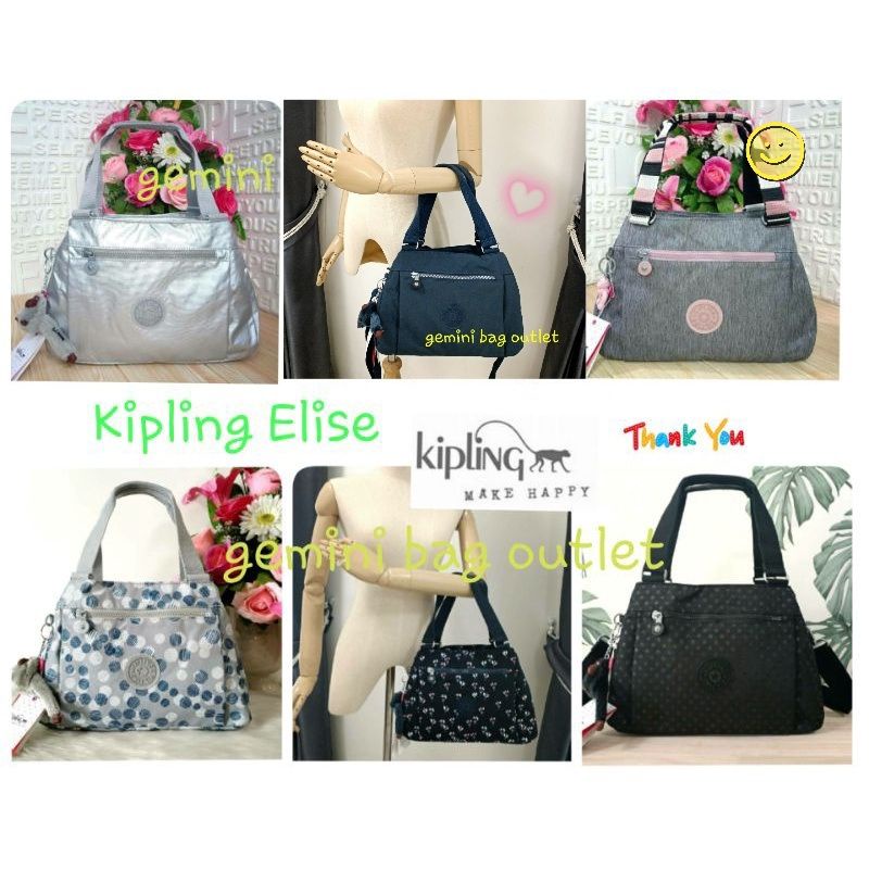 ส่งฟรีไม่ใช้โค๊ด !! ของแท้ พร้อมส่งค่ะ ▪12 นิ้ว ▪ KIPLING ELISE SATCHEL BAG