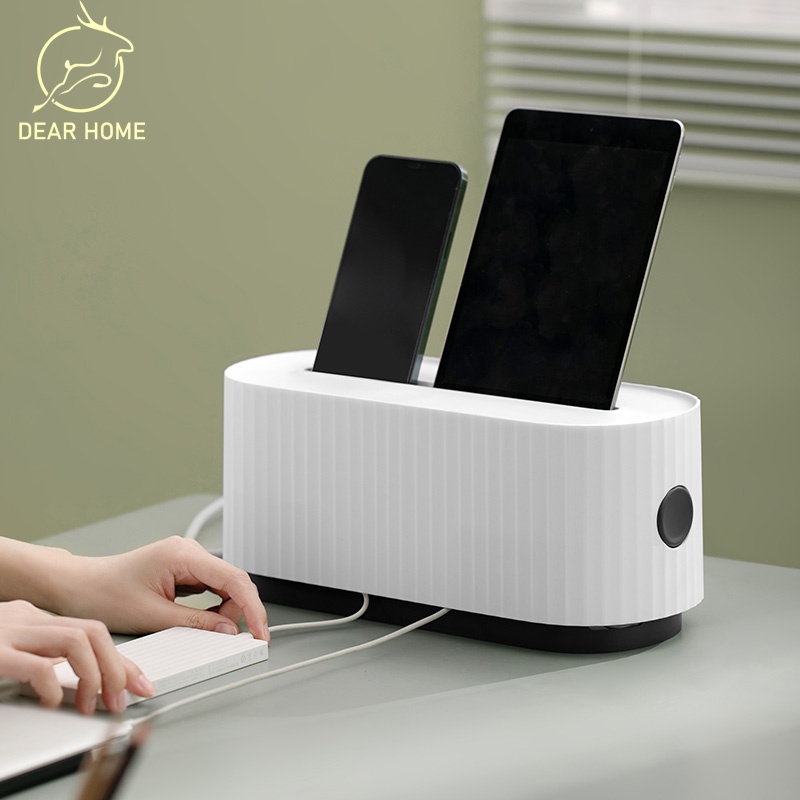 Dear Home กล่องเก็บสายไฟ ที่เก็บปลั๊กไฟ กล่องเก็บอุปกรณ์ชาร์จมือถือ  สายไฟไม่พันกัน ปลอดภัย