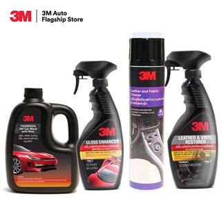 3M แชมพูล้างรถ PN39000W+ PN39034LT + Leather and Fabric Cleaner + PN39040LT