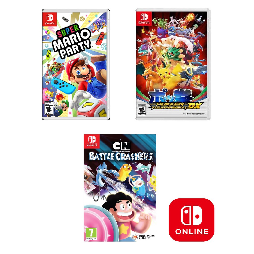Mario Party + Pokken Tournament + Cartoon Network Battle Crashers Nintendo Switch ID