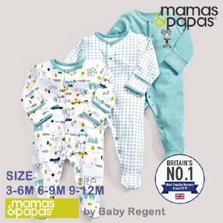 ชุดหมีคลุมเท้า แบรนด์ Mamas &amp; Papas แท้ 100% ชุดหมี บอดี้สูท เสื้อทารก เสื้อเด็กแรกเกิด Bodysuit mamas papas 3 ชิ้น