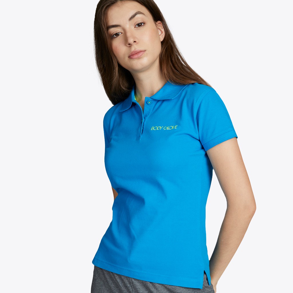 ۩BODY GLOVE Women's Basic Polo - Blue เสื้อโปโล ผู้หญิง สีฟ้า-12