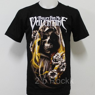 เสื้อยืดผ้าฝ้ายพิมพ์ลายเสื้อวง BULLET FOR MY VALENTINE เสื้อยืด เสื้อ บุลเลตฟอร์มายวาเลนไทน์ S200 ไซส์ยุโรป