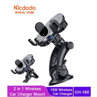 Mcdodo 2 in 1 อุปกรณ์เมาท์ขาตั้งชาร์จไร้สาย 360 องศา สําหรับติดรถยนต์° ที่ชาร์จในรถยนต์ แบบไร้สาย 15W CH-1600