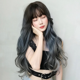 C8271 ใหม่ วิกผมยาว ไล่โทนสีฟ้า สีเทา สําหรับผู้หญิง