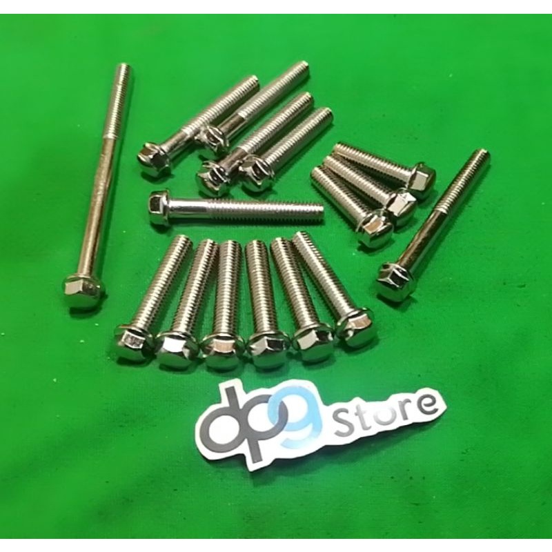 MESIN ENGINE BLOCK BOLT RIGHT LEFT CALTER MAGNET BAK CLUTCH FIZ F1ZR F1 FORCE ONE KEY T8 CHROME นําเ