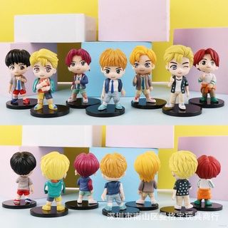 Sam ตุ๊กตา BTS Tiny Tan Action FIgure v SUGA JIN JUNGKOOK RAP MONSTER JIMIN JHOPE ของเล่นสําหรับเด็ก ตกแต่งบ้าน 7 ชิ้น