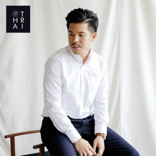 CHATRI [ชาตรี] - เสื้อเชิ้ตแขนยาวผ้าคอตตอนสีขาว -(Long Sleeve Cotton - White)