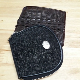 crocodile and stinray pocket coin wallet super grade cow linning