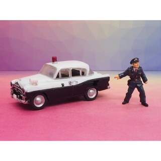 Time Slip Glico Miniature Figure Policeman &amp; Police Car Diorama Set