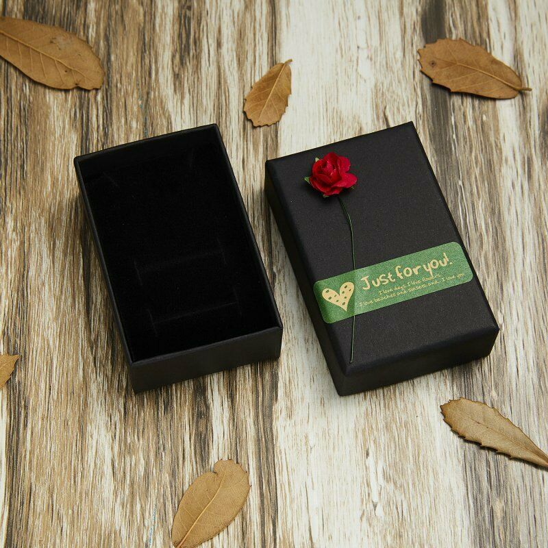 กล่องกระดาษคราฟท์ ลายดอกกุหลาบ ดอกทานตะวัน สีแดง สําหรับใส่เครื่องประดับ สร้อยคอ ต่างหู วันวาเลนไทน์ - รูปที่ 6