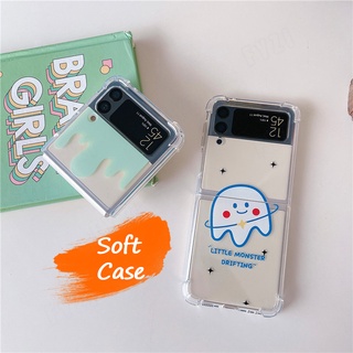 เคสโทรศัพท์มือถือแบบนิ่ม ใส กันกระแทก ลายผีน่ารัก สําหรับ Samsung Galaxy Z Flip 4 5G TUP Z Flip 3