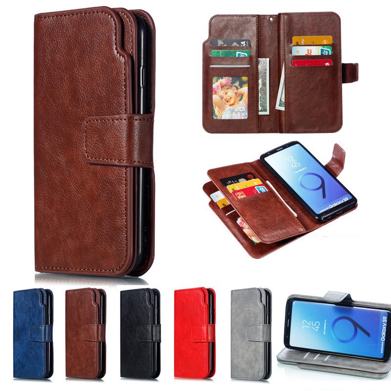 Samsung Galaxy S8 S8 Plus S9 S9 Plus S10 S10 Plus Note10 9 8 Note10 Pro Flip Magnetic Leather Wallet