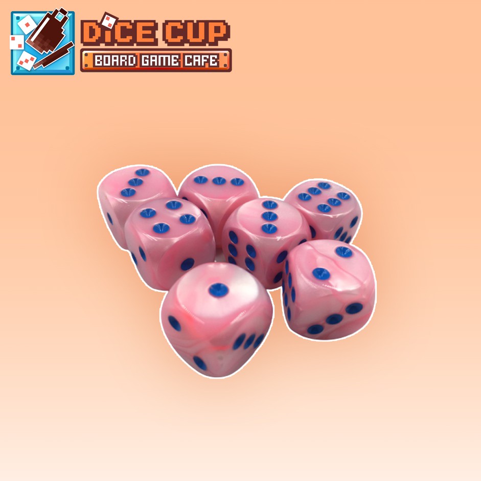 [ของแท้] Chessex: Lustrous Pink w/blue Dice
