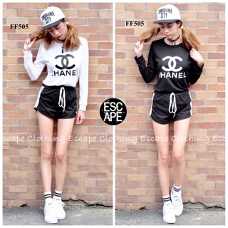 SET 2 ชิ้น  ADIDAS / CHANEL เสื้อแขนยาว + กางเกงขาสั้น