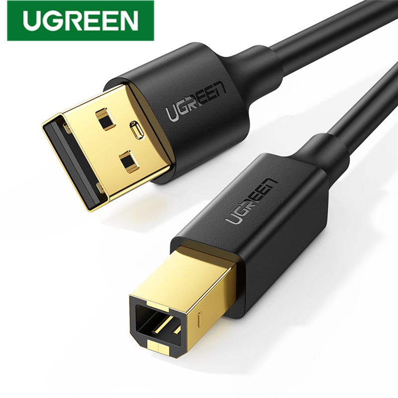 UGREEN สายเครื่องพิมพ์ USB 2.0 Type A Male to Type B Male Printer Scanner Cable Cord ความเร็วสูงสําหรับ HP Canon Lexmark Epson DAC